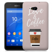 Skal till Sony Xperia E4g - I love coffe - Beige