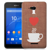 Skal till Sony Xperia E4g - I love coffe - Brun