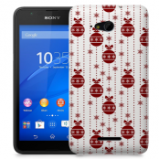 Skal till Sony Xperia E4g - Juldekor - Vit/Röd
