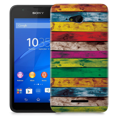 Skal till Sony Xperia E4g - Målade brädor