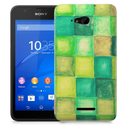Skal till Sony Xperia E4g - Målning - Rutor