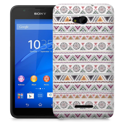 Skal till Sony Xperia E4g - Mönster - Vit/Lila