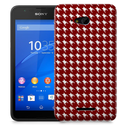 Skal till Sony Xperia E4g - Mönstrat tyg - Röd
