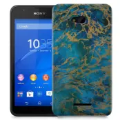 Skal till Sony Xperia E4g - Marble - Blå