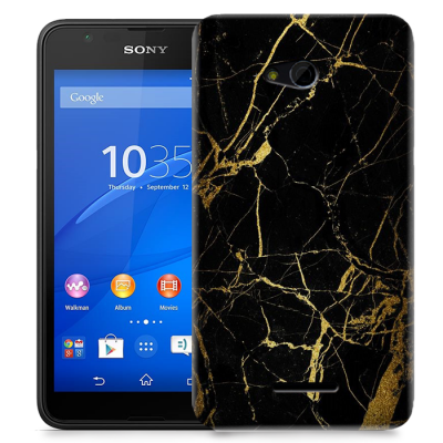 Skal till Sony Xperia E4g - Marble - Svart
