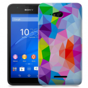 Skal till Sony Xperia E4g - Polygon - Flerfärgad