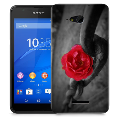 Skal till Sony Xperia E4g - Röd ros