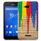 Skal till Sony Xperia E4g - Rinnande färg - Trä