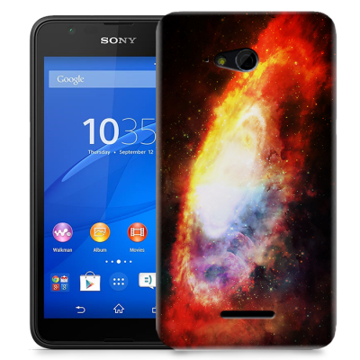 Skal till Sony Xperia E4g - Rymden - Röd