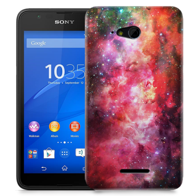 Skal till Sony Xperia E4g - Rymden - Rosa