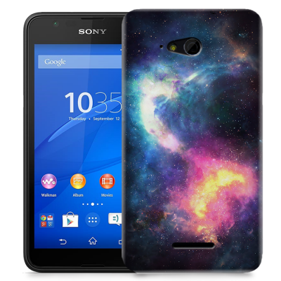 Skal till Sony Xperia E4g - Rymden - Svart/Blå