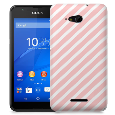 Skal till Sony Xperia E4g - Stripes - Ljusrosa