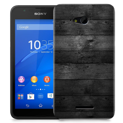 Skal till Sony Xperia E4g - Svarta plankor