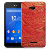Skal till Sony Xperia E4g - Vågor - Röd/Orange