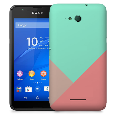 Skal till Sony Xperia E4g - Vinklar - Turkos/Rosa