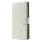 Äkta Läder Plånboksfodral till Sony Xperia M2 - Vit