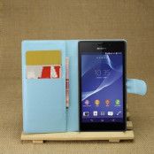 Plånboksfodral till Sony Xperia M2 Aqua - Ljusblå
