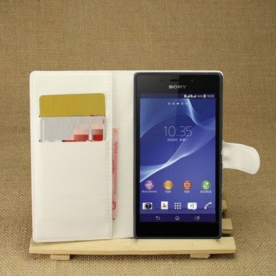 Plånboksfodral till Sony Xperia M2 Aqua - Vit