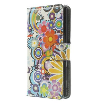 Plånboksfodral till Sony Xperia M2 - Blue Dot Flowers