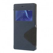 Roar Korea plånboksfodral med fönster till Sony Xperia M2 - MörkBlå