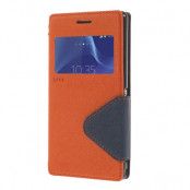 Roar Korea plånboksfodral med fönster till Sony Xperia M2 - Orange