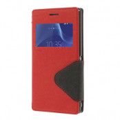Roar Korea plånboksfodral med fönster till Sony Xperia M2 - Röd