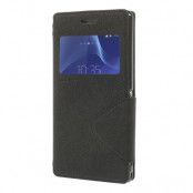 Roar Korea plånboksfodral med fönster till Sony Xperia M2 - Svart