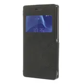 Roar Korea plånboksfodral med fönster till Sony Xperia M2 - Svart