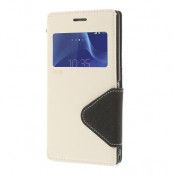 Roar Korea plånboksfodral med fönster till Sony Xperia M2 - Vit
