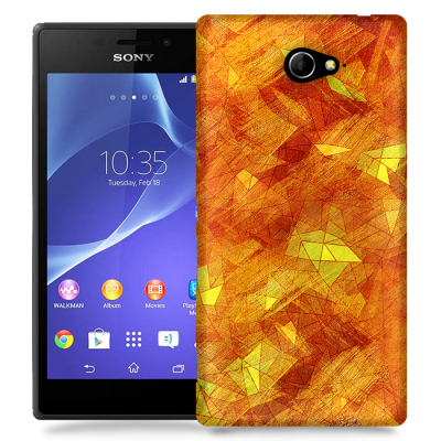 Skal till Sony Xperia M2 - Borstat - Röd/Orange