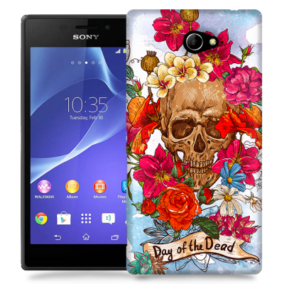 Skal till Sony Xperia M2 - Dödskalle - Day of the dead