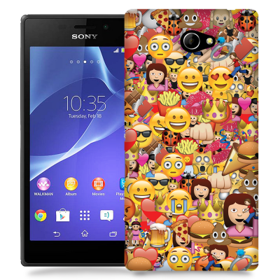Skal till Sony Xperia M2 - Emoji - Kollage