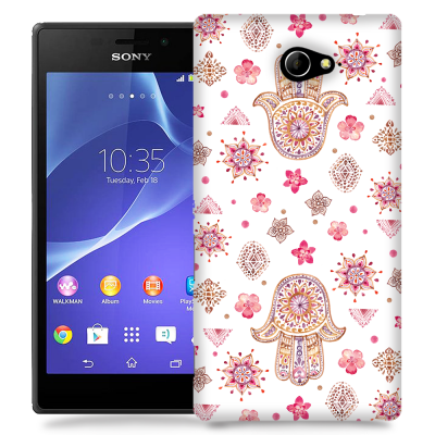 Skal till Sony Xperia M2 - Fatimas hand - blommor