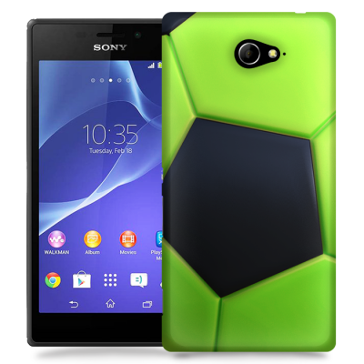Skal till Sony Xperia M2 - Fotboll - Grön