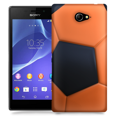 Skal till Sony Xperia M2 - Fotboll - Orange