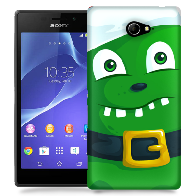 Skal till Sony Xperia M2 - Grönt slajm-monster