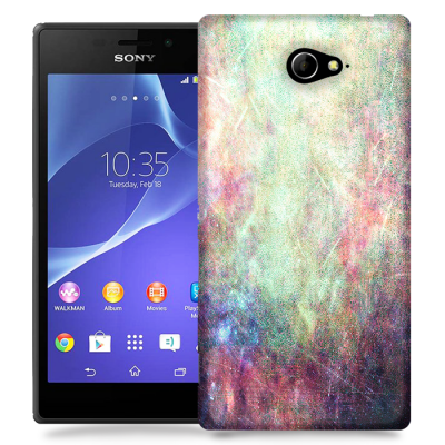 Skal till Sony Xperia M2 - Grunge texture - Ljusblå