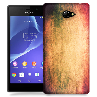 Skal till Sony Xperia M2 - Grunge texture - Orange