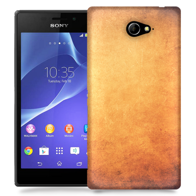 Skal till Sony Xperia M2 - Grunge texture - Orange