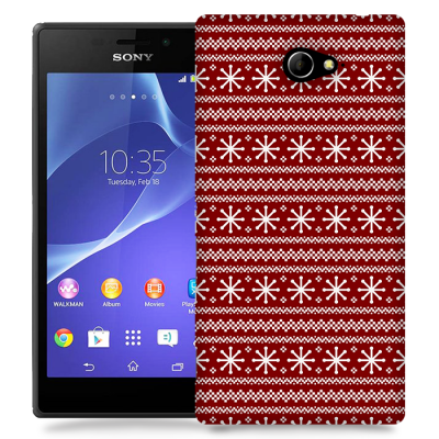 Skal till Sony Xperia M2 - Juldekor - Röd/Vit