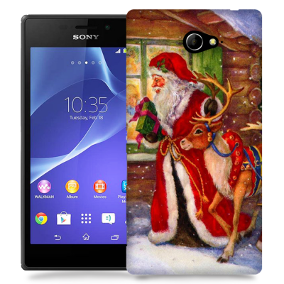 Skal till Sony Xperia M2 - Jultomte och ren