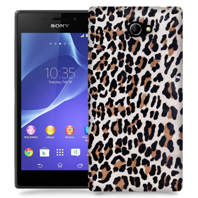Skal till Sony Xperia M2 - Leopard oljefärg