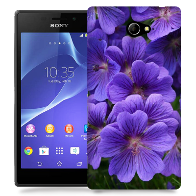 Skal till Sony Xperia M2 - Lila blommor