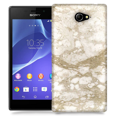 Skal till Sony Xperia M2 - Marble - Beige