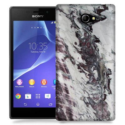 Skal till Sony Xperia M2 - Marble - Vit/Svart