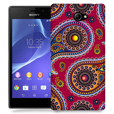 Skal till Sony Xperia M2 - Orientalisk - Röd