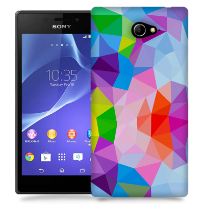 Skal till Sony Xperia M2 - Polygon - Flerfärgad