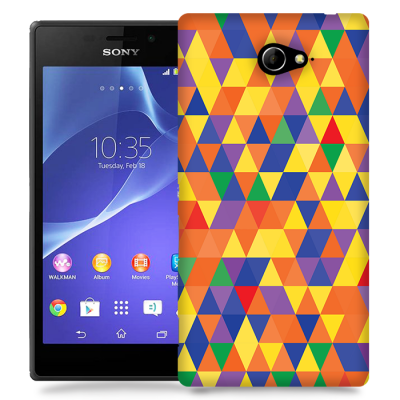 Skal till Sony Xperia M2 - Polygon - Flerfärgad