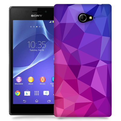 Skal till Sony Xperia M2 - Polygon - Lila