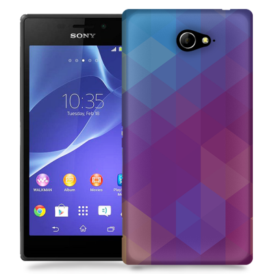 Skal till Sony Xperia M2 - Polygon - Lila